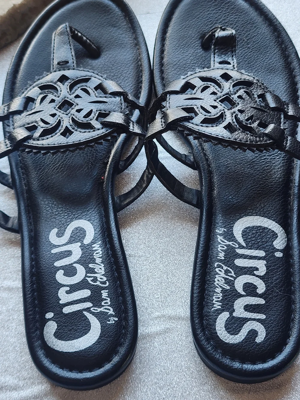 Circus by Sam Edelman Black Leather Slide Sandals